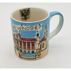 MILA Design Hand-painted Coffee Mug Colorful Cup BAD WINDSHEIM Germany Edition 1